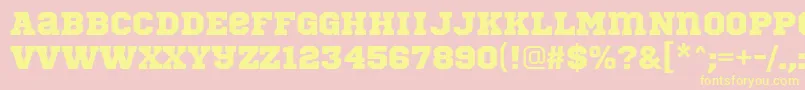 SportsWorldRegular Font – Yellow Fonts on Pink Background
