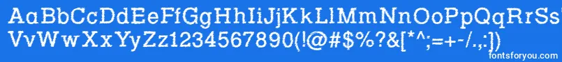 Czcionka RowdyTypemachine1Regular – białe czcionki na niebieskim tle