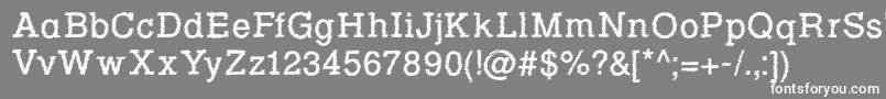 フォントRowdyTypemachine1Regular – 灰色の背景に白い文字