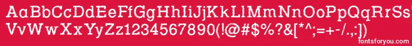 フォントRowdyTypemachine1Regular – 赤い背景に白い文字