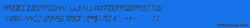 SfdigitalreadoutMediumobli Font – Black Fonts on Blue Background