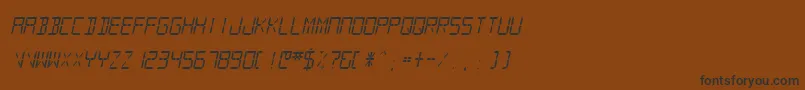 フォントSfdigitalreadoutMediumobli – 黒い文字が茶色の背景にあります