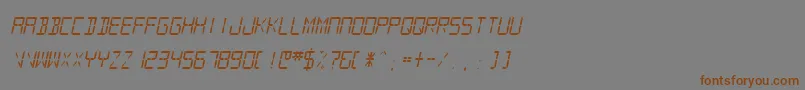 SfdigitalreadoutMediumobli Font – Brown Fonts on Gray Background