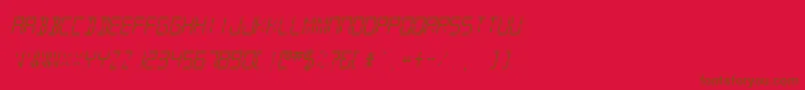 SfdigitalreadoutMediumobli Font – Brown Fonts on Red Background
