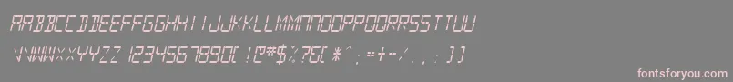 SfdigitalreadoutMediumobli Font – Pink Fonts on Gray Background