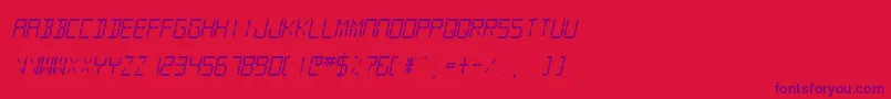 SfdigitalreadoutMediumobli Font – Purple Fonts on Red Background