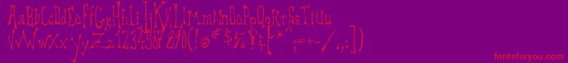 Dreadsw-Schriftart – Rote Schriften auf violettem Hintergrund