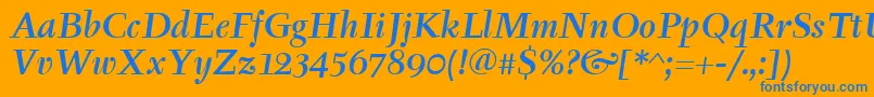 TyfaItcMediumItalic Font – Blue Fonts on Orange Background