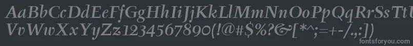 Police TyfaItcMediumItalic – polices grises sur fond noir