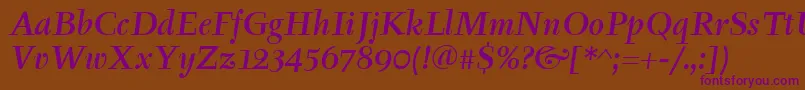More about TyfaItcMediumItalic Font TyfaItcMediumItalic Font – Purple Fonts on Brown Background