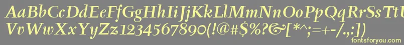 TyfaItcMediumItalic Font – Yellow Fonts on Gray Background
