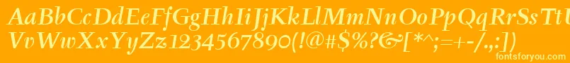 fuente TyfaItcMediumItalic – Fuentes Amarillas Sobre Fondo Naranja