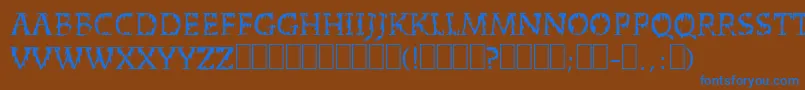 DeadWorld Font – Blue Fonts on Brown Background