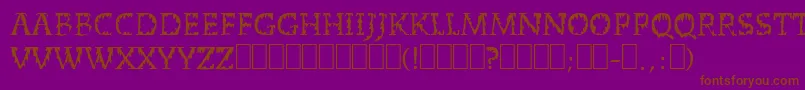 DeadWorld-Schriftart – Braune Schriften auf violettem Hintergrund