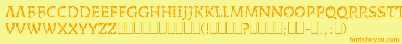 DeadWorld Font – Orange Fonts on Yellow Background
