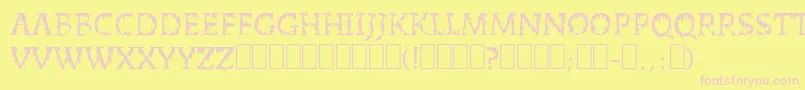 DeadWorld Font – Pink Fonts on Yellow Background