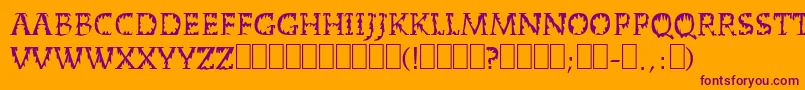DeadWorld Font – Purple Fonts on Orange Background