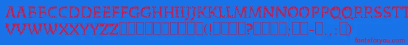 DeadWorld Font – Red Fonts on Blue Background