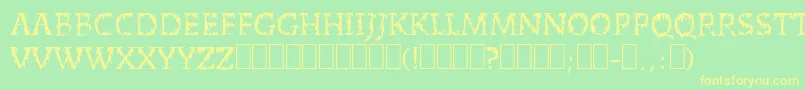 DeadWorld Font – Yellow Fonts on Green Background