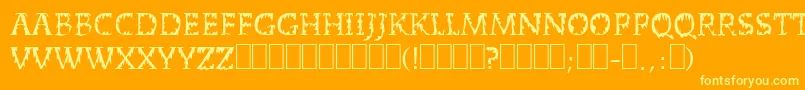 DeadWorld Font – Yellow Fonts on Orange Background