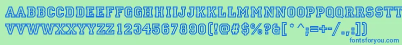 AllstarRegular Font – Blue Fonts on Green Background