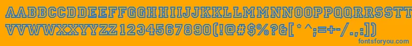 AllstarRegular Font – Blue Fonts on Orange Background