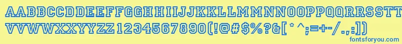 AllstarRegular Font – Blue Fonts on Yellow Background