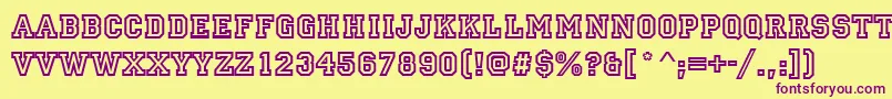 AllstarRegular Font – Purple Fonts on Yellow Background