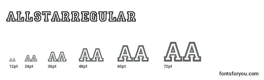 Размеры шрифта AllstarRegular