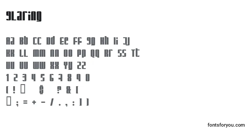 Шрифт Glaring – алфавит, цифры, специальные символы