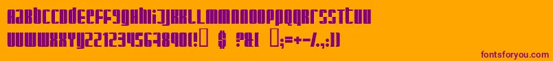 Glaring Font – Purple Fonts on Orange Background