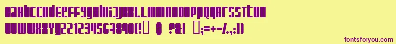 Glaring Font – Purple Fonts on Yellow Background