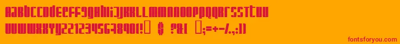 Glaring Font – Red Fonts on Orange Background