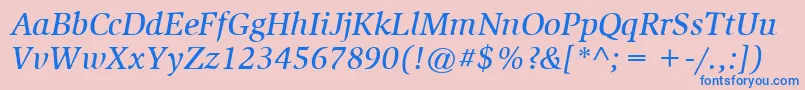 ItcSlimbachLtMediumItalic Font – Blue Fonts on Pink Background