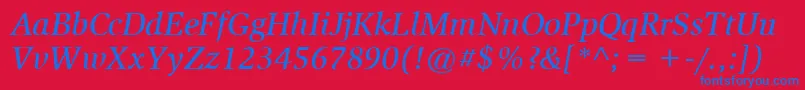 ItcSlimbachLtMediumItalic Font – Blue Fonts on Red Background