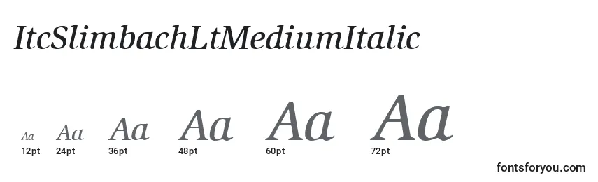 Размеры шрифта ItcSlimbachLtMediumItalic