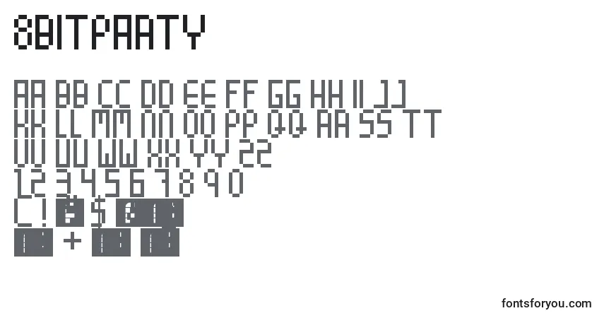 Шрифт 8BitParty – алфавит, цифры, специальные символы