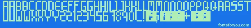 8BitParty-Schriftart – Grüne Schriften auf blauem Hintergrund