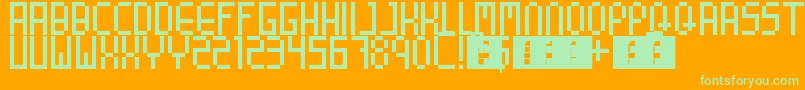 8BitParty Font – Green Fonts on Orange Background