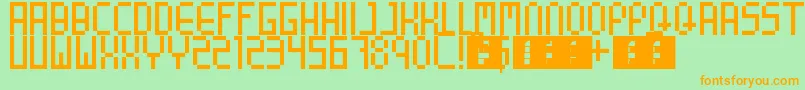 8BitParty Font – Orange Fonts on Green Background