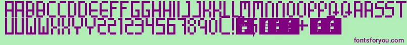 Шрифт 8BitParty – фиолетовые шрифты на зелёном фоне