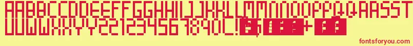 8BitParty Font – Red Fonts on Yellow Background