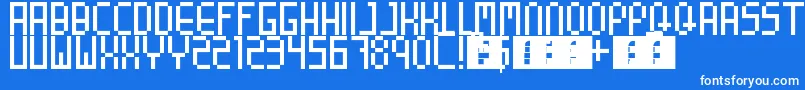 Шрифт 8BitParty – белые шрифты на синем фоне