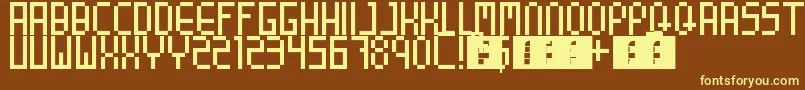 Шрифт 8BitParty – жёлтые шрифты на коричневом фоне