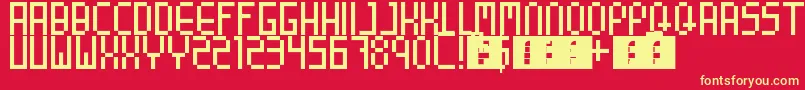 Шрифт 8BitParty – жёлтые шрифты на красном фоне