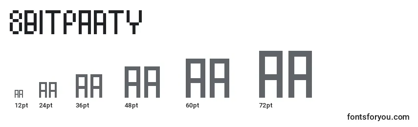 8BitParty Font Sizes