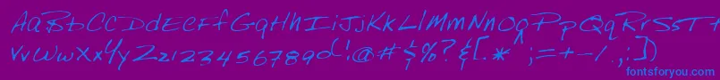 Lehn249 Font – Blue Fonts on Purple Background