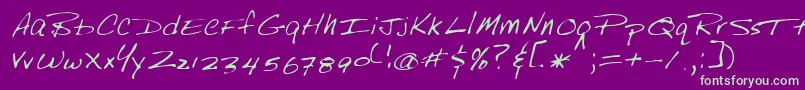 Lehn249 Font – Green Fonts on Purple Background