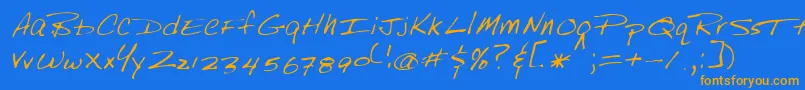 Lehn249 Font – Orange Fonts on Blue Background