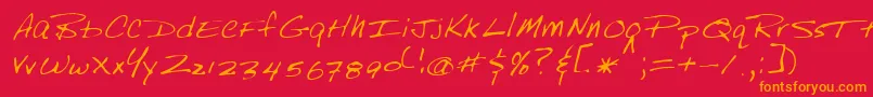 Lehn249 Font – Orange Fonts on Red Background